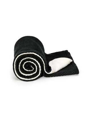 T-TOMI Gestrickte Decke WARM Black