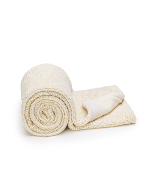 T-TOMI Gestrickte Decke WARM Cream