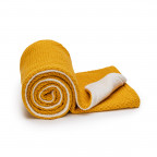 T-TOMI Gestrickte Decke WARM Mustard