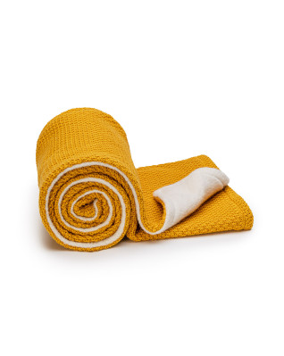 T-TOMI Gestrickte Decke WARM Mustard