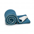 T-TOMI Gestrickte Decke WARM Petrol blue