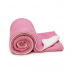 T-TOMI Gestrickte Decke WARM Raspberry