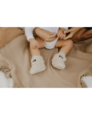 T-TOMI Musselindecke mit Rüsche Mint