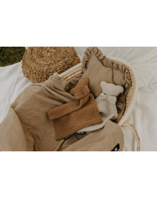 T-TOMI Musselindecke mit Rüsche Beige