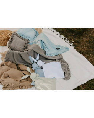 T-TOMI Musselinkissen mit Rüsche Mint