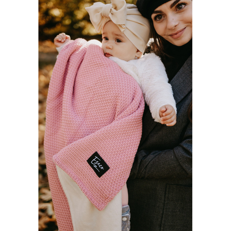 T-TOMI Gestrickte Decke WARM Pink waves