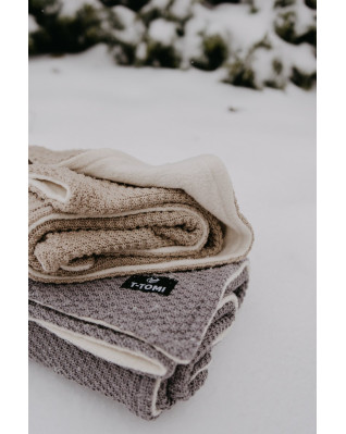 T-TOMI Gestrickte Decke WARM Sand