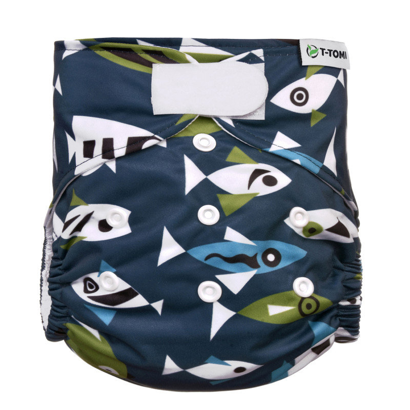 T-TOMI Höschenwindel AIO - Wickel Set Klettverschluss Fish