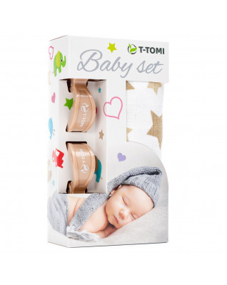T-TOMI BABY SET - Beige stars T-TOMI BABY SET - Beige stars