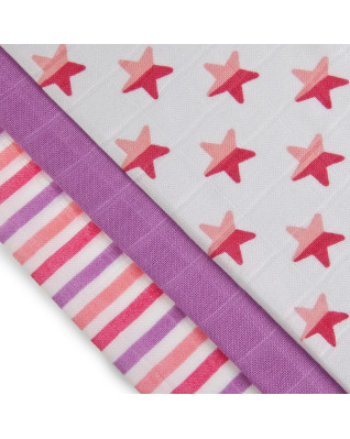T-TOMI Bambuswindeln Pink stars