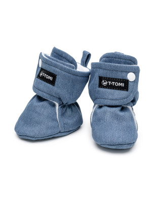 T-TOMI Krabbelschuhe Washed DENIM (9-12 Monate) 