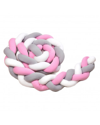 T-TOMI Gestrickte Bande 360 cm White + Grey + Pink T-TOMI Gestrickte Bande 360 cm White + Grey + Pink