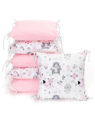 T-TOMI Kissen-Bettumrandung Pink bears
