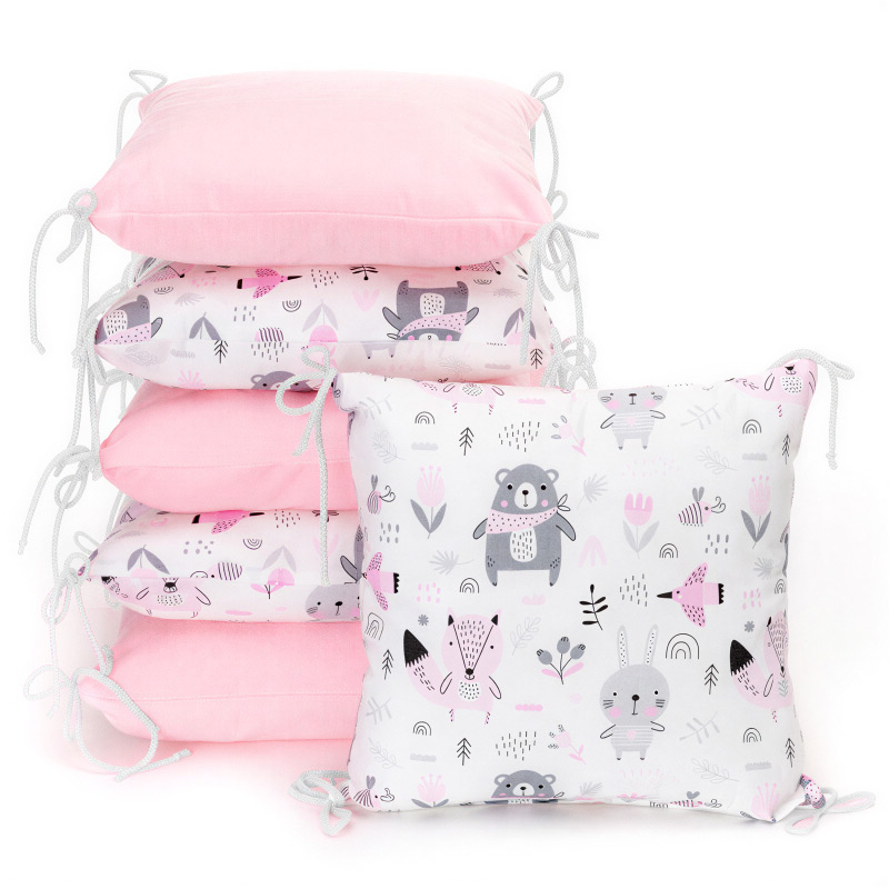 T-TOMI Kissen-Bettumrandung Pink bears