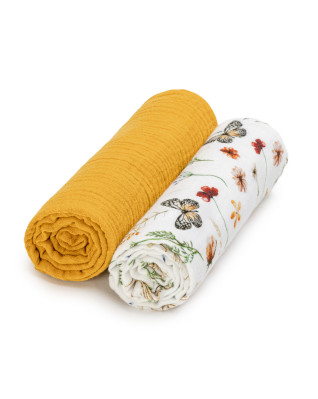 T-TOMI Musselin windeln Mustard meadow