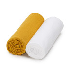 T-TOMI BIO Musselin windeln White + Mustard