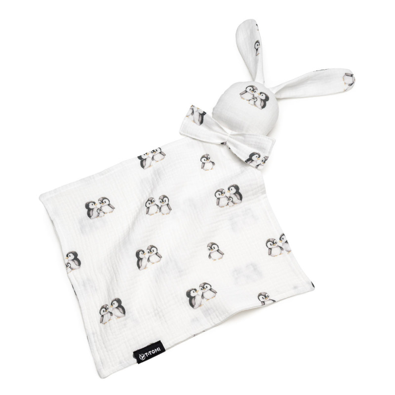 T-TOMI Musselinkuscheltuch Penguin