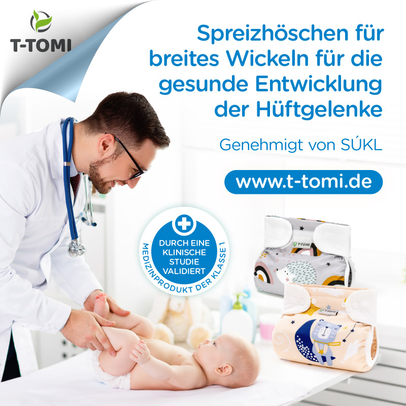 T-TOMI Orthopädisches Spreizhöschen für breites Wickeln - druckknöpfe Baby koala (3-6kg) 