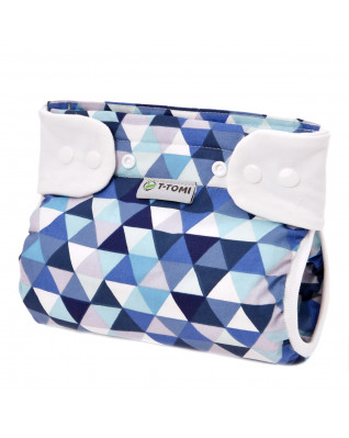 T-TOMI Orthopädisches Spreizhöschen für breites Wickeln PLUS - druckknöpfe Blue triangles (5-9kg)  T-TOMI Orthopädisches Spreizhöschen für breites Wickeln PLUS - druckknöpfe Blue triangles (5-9kg)