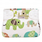 T-TOMI Orthopädisches Spreizhöschen für breites Wickeln - druckknöpfe Green elephants (3-6kg) 