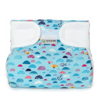 T-TOMI Orthopädisches Spreizhöschen für breites Wickeln - klettverschluss Blue sea (3-6kg)