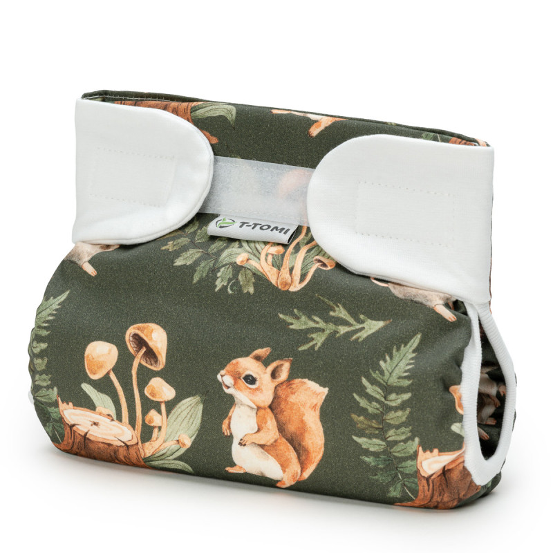 T-TOMI Orthopädisches Spreizhöschen für breites Wickeln - klettverschluss Forest kingdom (3-6kg)