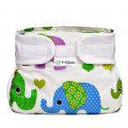 T-TOMI Orthopädisches Spreizhöschen für breites Wickeln - klettverschluss Green elephants (3-6kg)