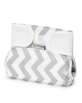 T-TOMI Orthopädisches Spreizhöschen für breites Wickeln - klettverschluss Grey zig-zag (3-6kg)