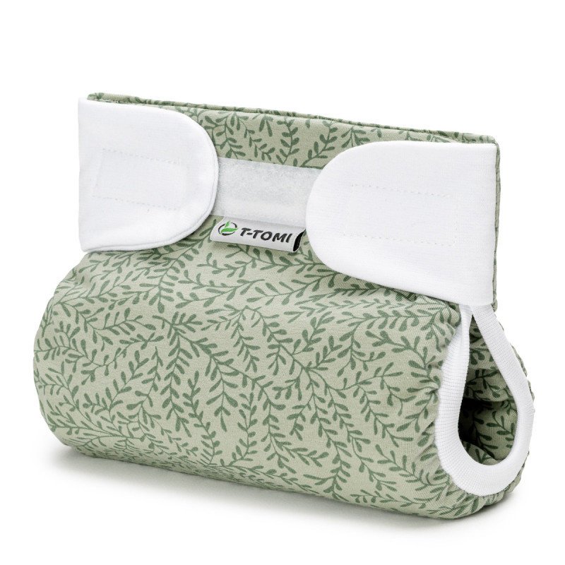 T-TOMI Orthopädisches Spreizhöschen für breites Wickeln - klettverschluss Leafs (5-9kg)
