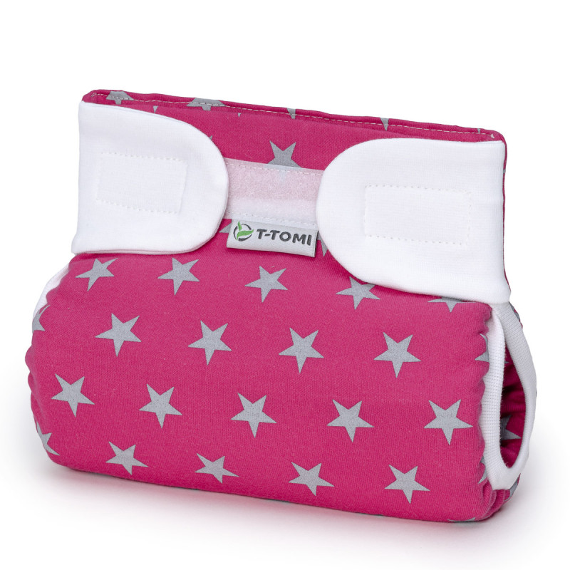 T-TOMI Orthopädisches Spreizhöschen für breites Wickeln - klettverschluss Magenta (5-9kg)