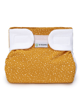 T-TOMI Orthopädisches Spreizhöschen für breites Wickeln - klettverschluss Mustard (3-6kg)