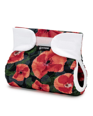 T-TOMI Orthopädisches Spreizhöschen für breites Wickeln - klettverschluss Poppies (3-6kg)