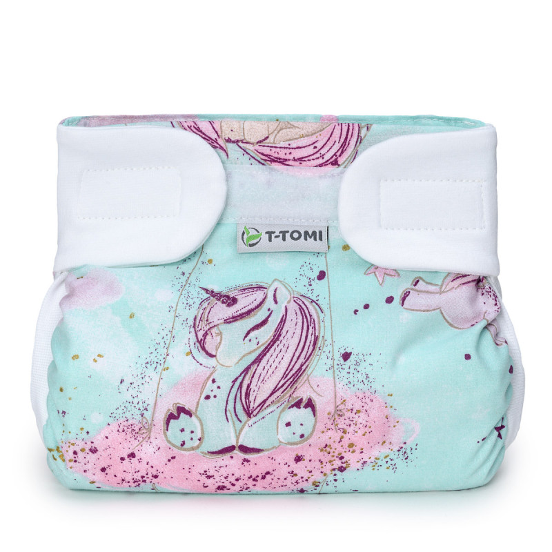 T-TOMI Orthopädisches Spreizhöschen für breites Wickeln - klettverschluss Unicorn (5-9kg)