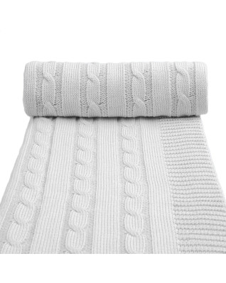 T-TOMI Gestrickte Decke Grey