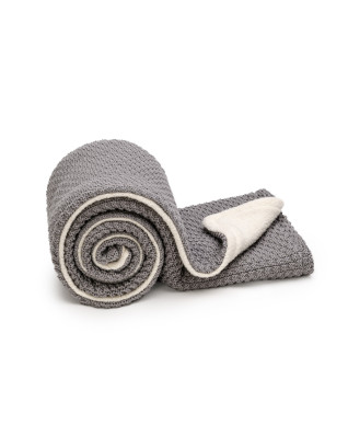 T-TOMI Gestrickte Decke WARM Cloud grey T-TOMI Gestrickte Decke WARM Cloud grey