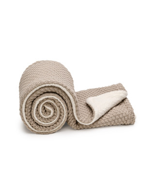 T-TOMI Gestrickte Decke WARM Sand