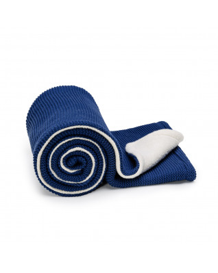 T-TOMI Gestrickte Decke WARM Dark blue waves T-TOMI Gestrickte Decke WARM Dark blue waves