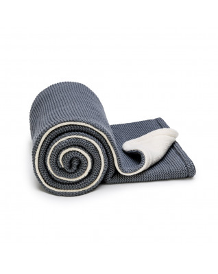 T-TOMI Gestrickte Decke WARM Dark grey waves T-TOMI Gestrickte Decke WARM Dark grey waves