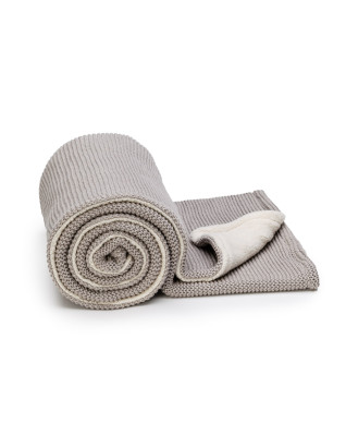 T-TOMI Gestrickte Decke WARM Grey waves