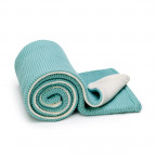 T-TOMI Gestrickte Decke WARM Mint waves