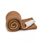 T-TOMI Gestrickte Decke WARM Mocca waves