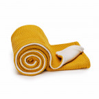 T-TOMI Gestrickte Decke WARM Mustard waves