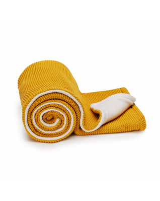 T-TOMI Gestrickte Decke WARM Mustard waves T-TOMI Gestrickte Decke WARM Mustard waves
