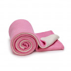 T-TOMI Gestrickte Decke WARM Pink waves