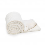 T-TOMI Gestrickte Decke WARM White waves