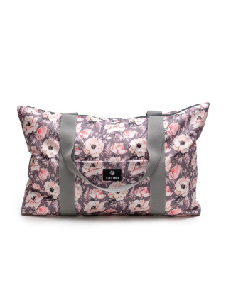 T-TOMI Shopper bag Grey flowers T-TOMI Shopper bag Grey flowers
