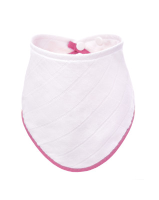 T-TOMI Bambuslätzchen White with pink edging 