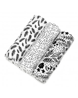 T-TOMI Mullwindeln HIGH QUALITY Black flowers T-TOMI Mullwindeln HIGH QUALITY Black flowers