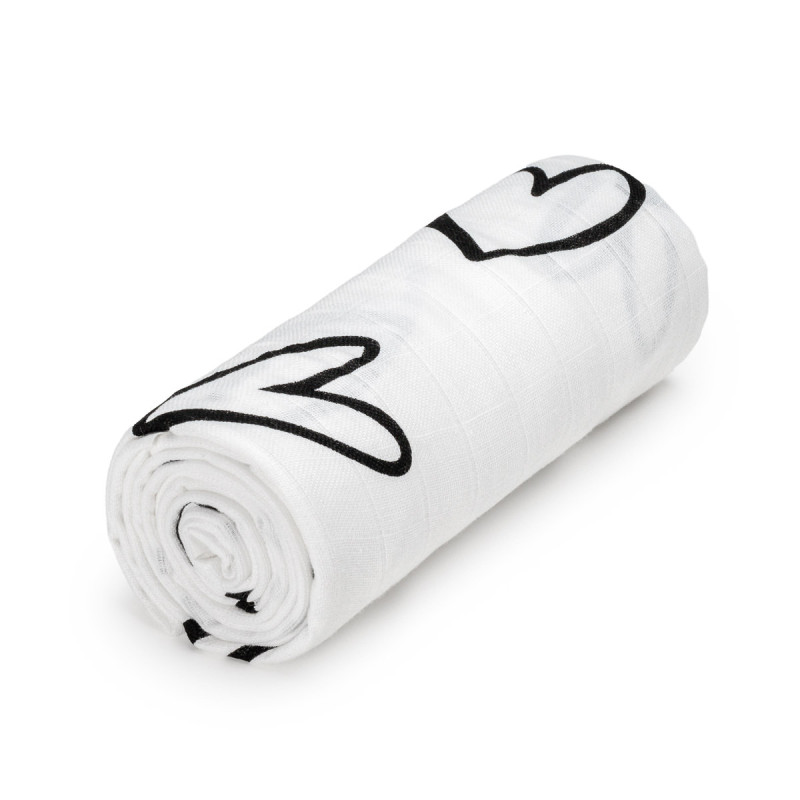 T-TOMI Grosses Baumwollmulltuch Hearts