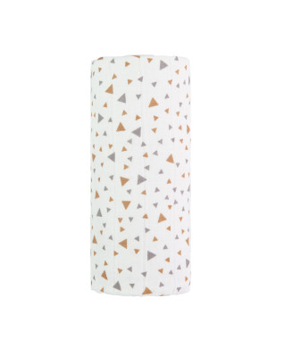 T-TOMI Grosses Baumwollmulltuch Beige triangles 